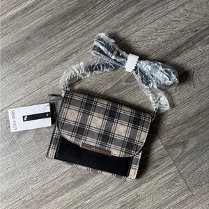 Nine West Plaid Crossbody Bag in Black and Tan